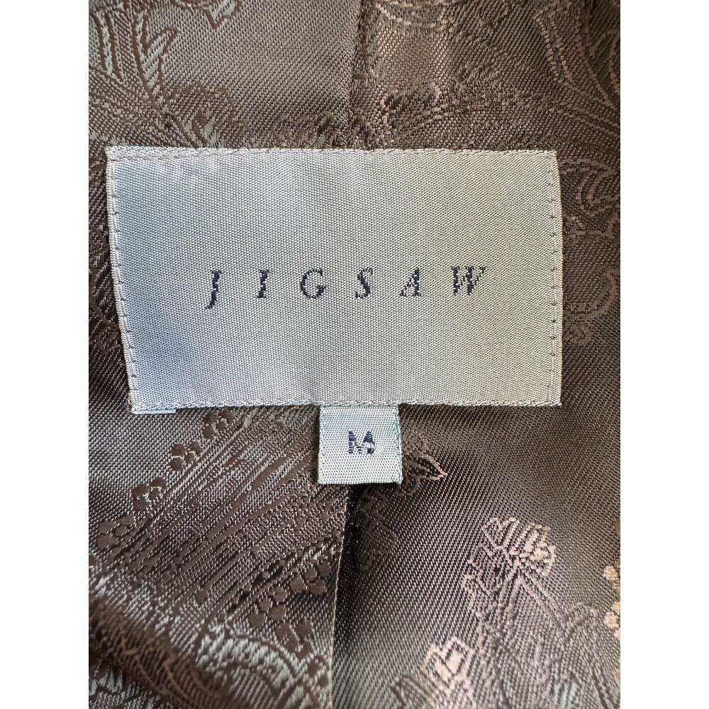Jigsaw Cashmere Wool Herringbone Tweed Blazer Jacket Tailored Medium - Picture 8 of 10